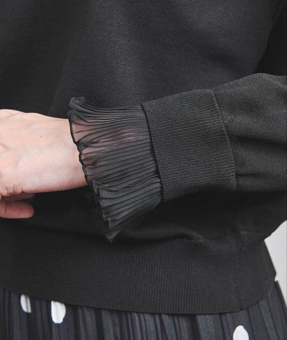 新品 2024 ユナイテッドアローズ オーガンジープリーツ4wayニット