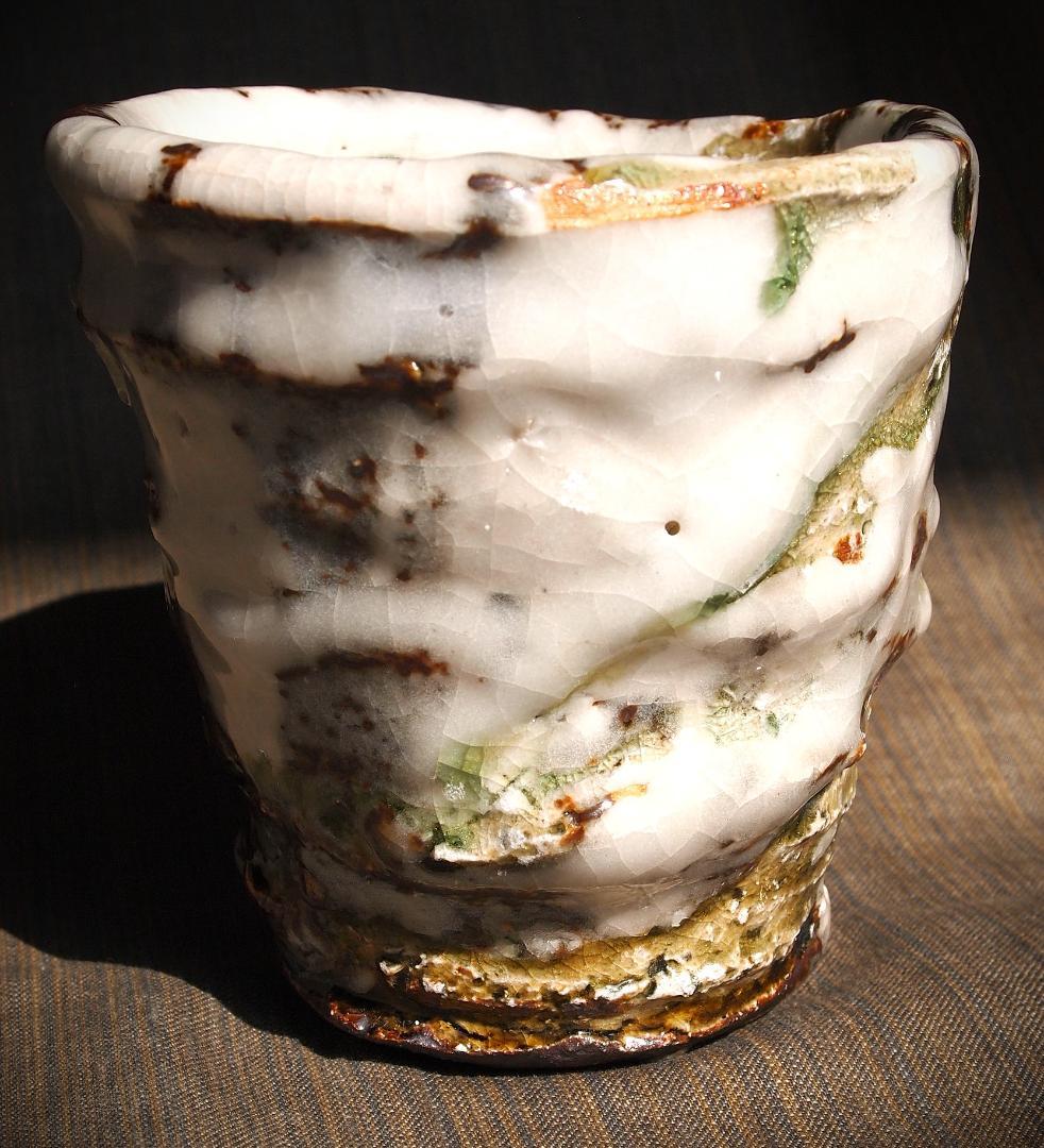 個展作品★村越琢磨【師：梅原武平】志野織部フリーカップA★ビードロ