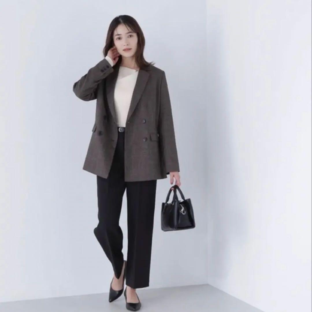 naturalbeautybasic シャークスキン ダブルブレストジャケット