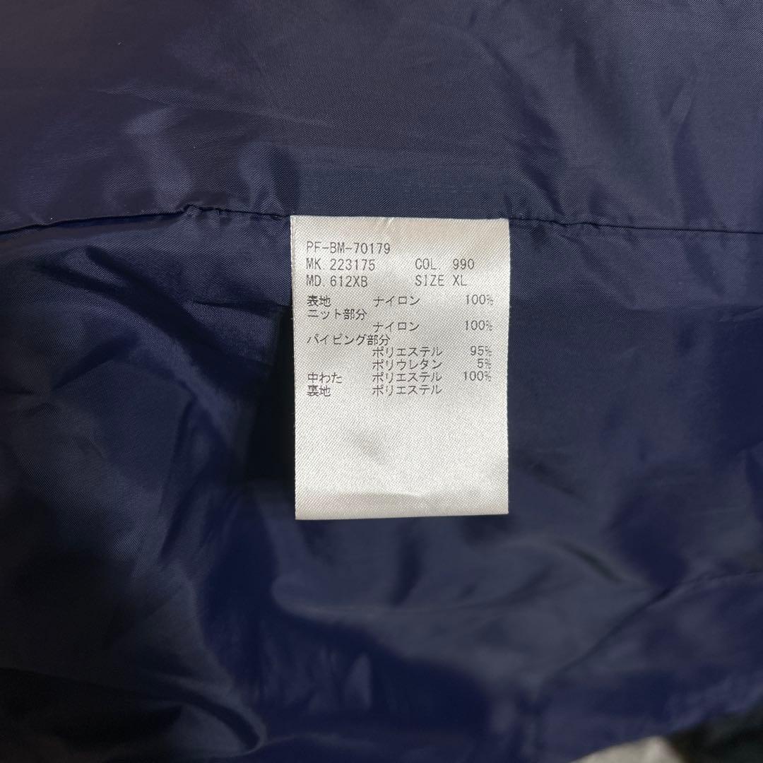 22AW ストライプ ポイント フード ダブルジップ パテッド ブルゾン 中わた