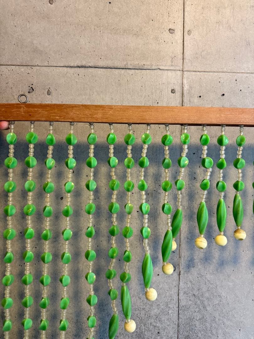 希少　緑のビーズカーテン