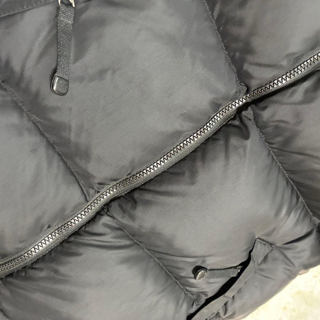 希少 ノースフェイス ヌプシダウンジャケット 1番人気 センターロゴ ブラック