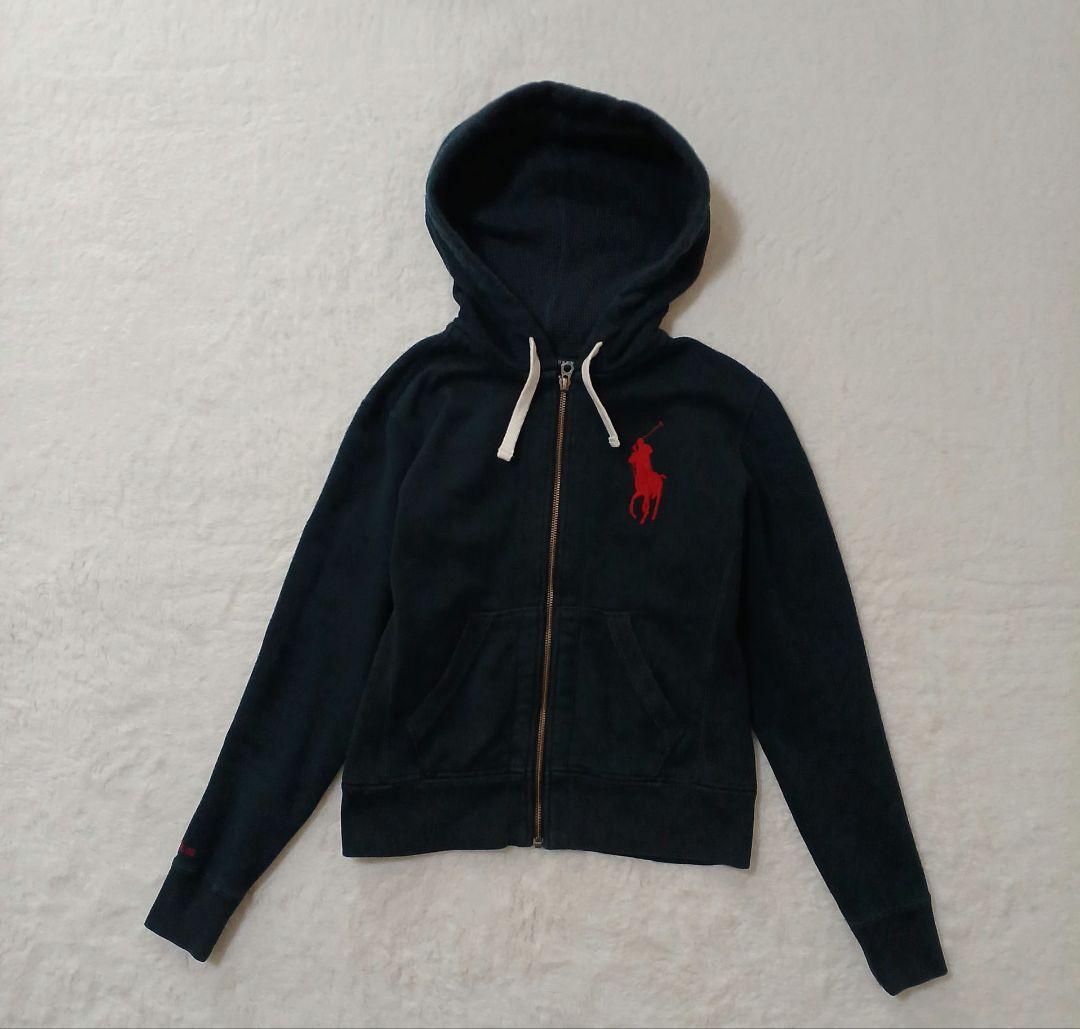 Ralph Lauren パーカー 平成ギャル Y2K ネイビー ビッグポニー