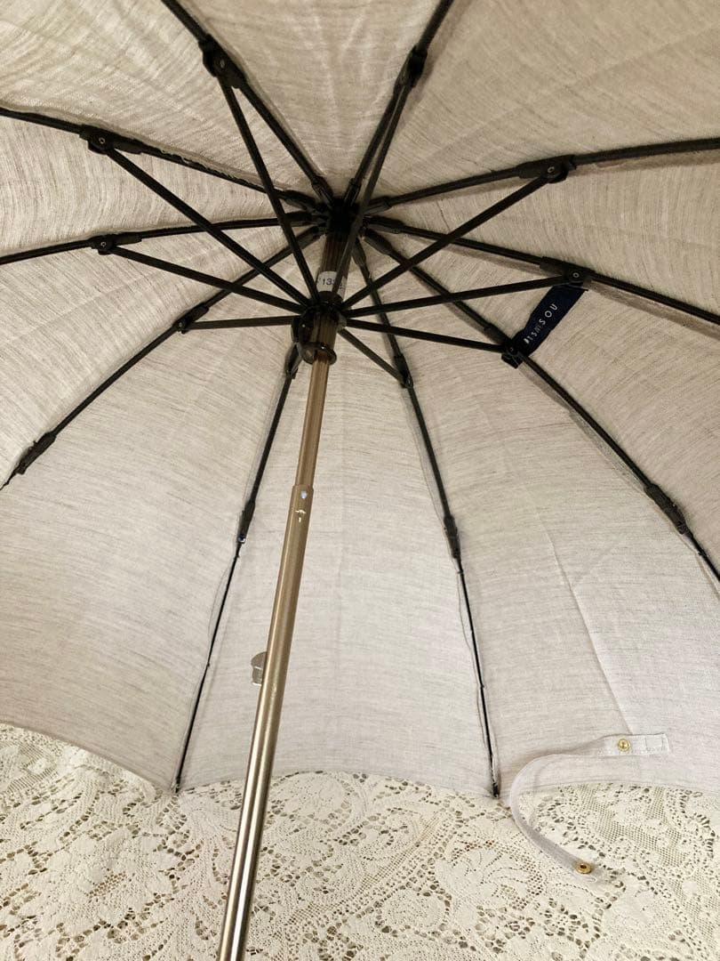 最終価格　新品　TUKISOU月装ツキソウ　高級麻100%UV加工日傘　和装にも