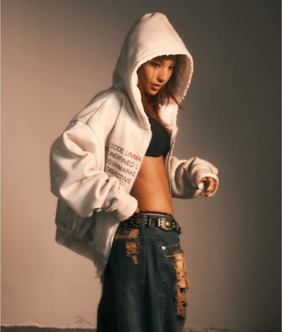 UNMAPPED　Dust fade hoodie / wht