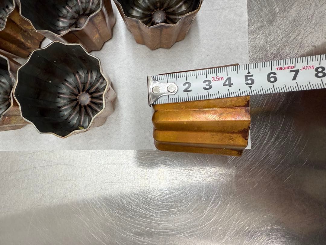 馬嶋屋さん購入品　日本製 銅カヌレ型　大54mm 9個セット