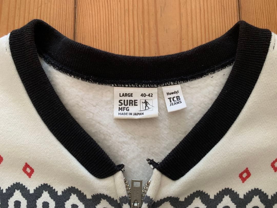 TCB SURE XX DEVELOPMENT 雪柄ジップアップスウェット