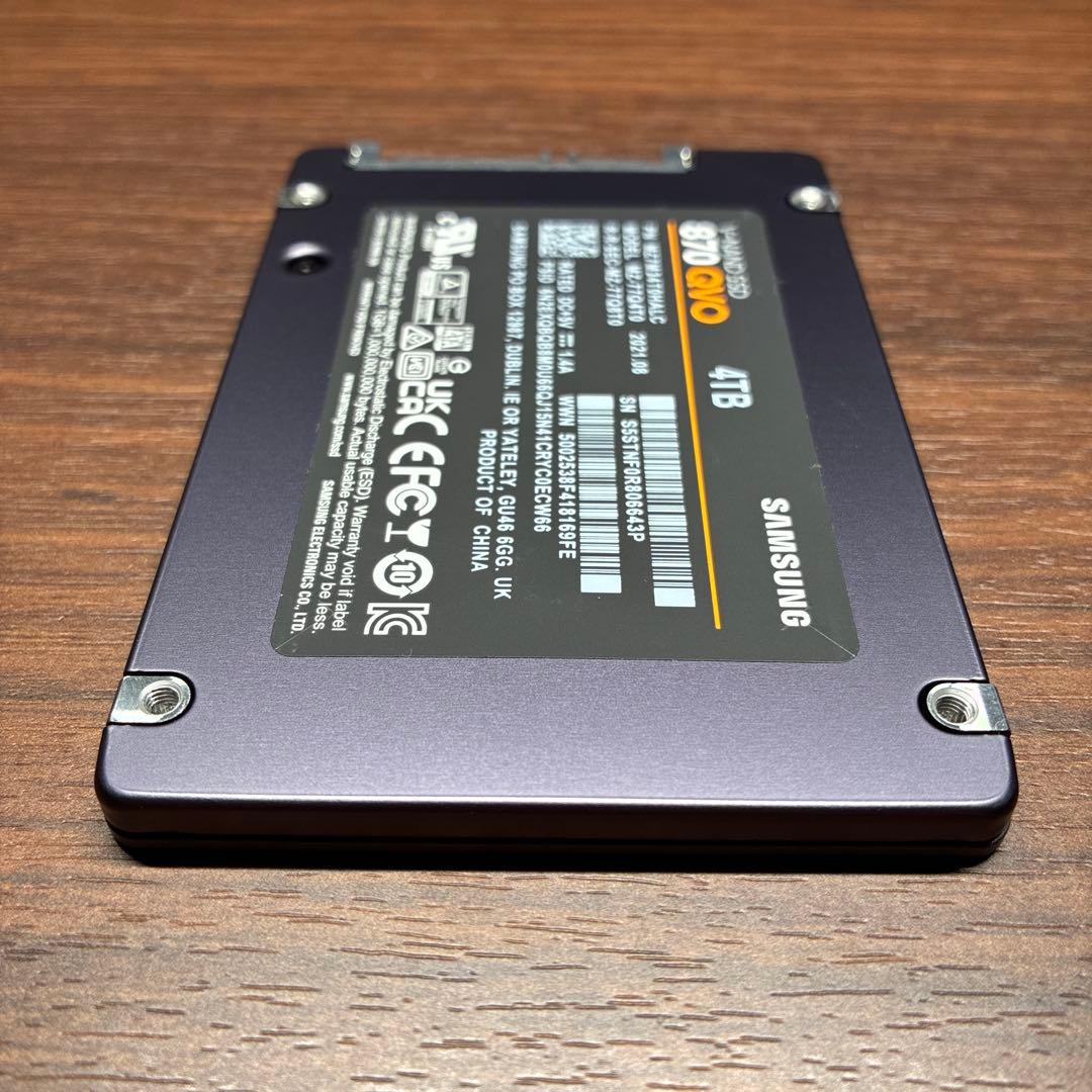 K*n様 Samsung 870 QVO 4TB SATA SSD 【MZ-77