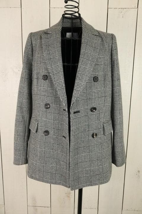 メ*き様 【新品同様】☆ピンキー＆ダイアン：グレンチェック　ダブルブレスト　ジャ