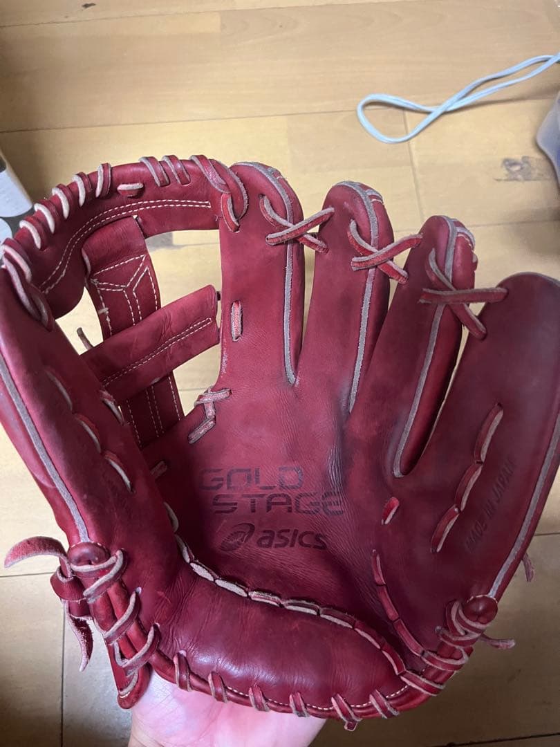 asics GOLD STAGE 硬式グローブ 赤 i pro 【値段交渉可】
