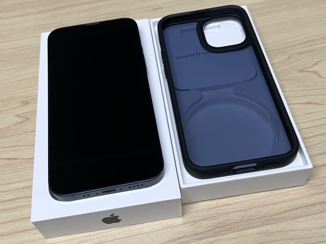 iPhone13miniミッドナイト 美品 バッテリー87% 新品ケース付