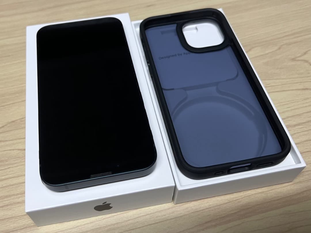 iPhone13miniミッドナイト 美品 バッテリー87% 新品ケース付