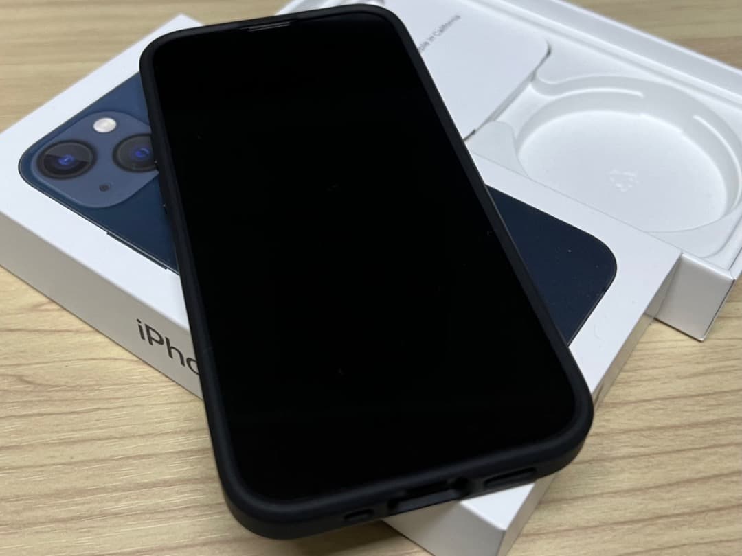 iPhone13miniミッドナイト 美品 バッテリー87% 新品ケース付