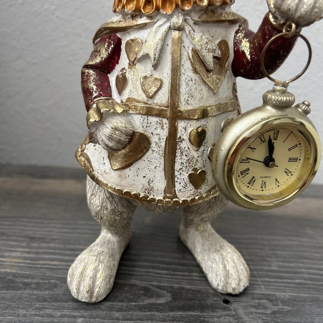 【とも】ウサギの置物 懐中時計付き　2体セット