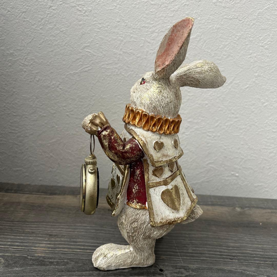 【とも】ウサギの置物 懐中時計付き　2体セット