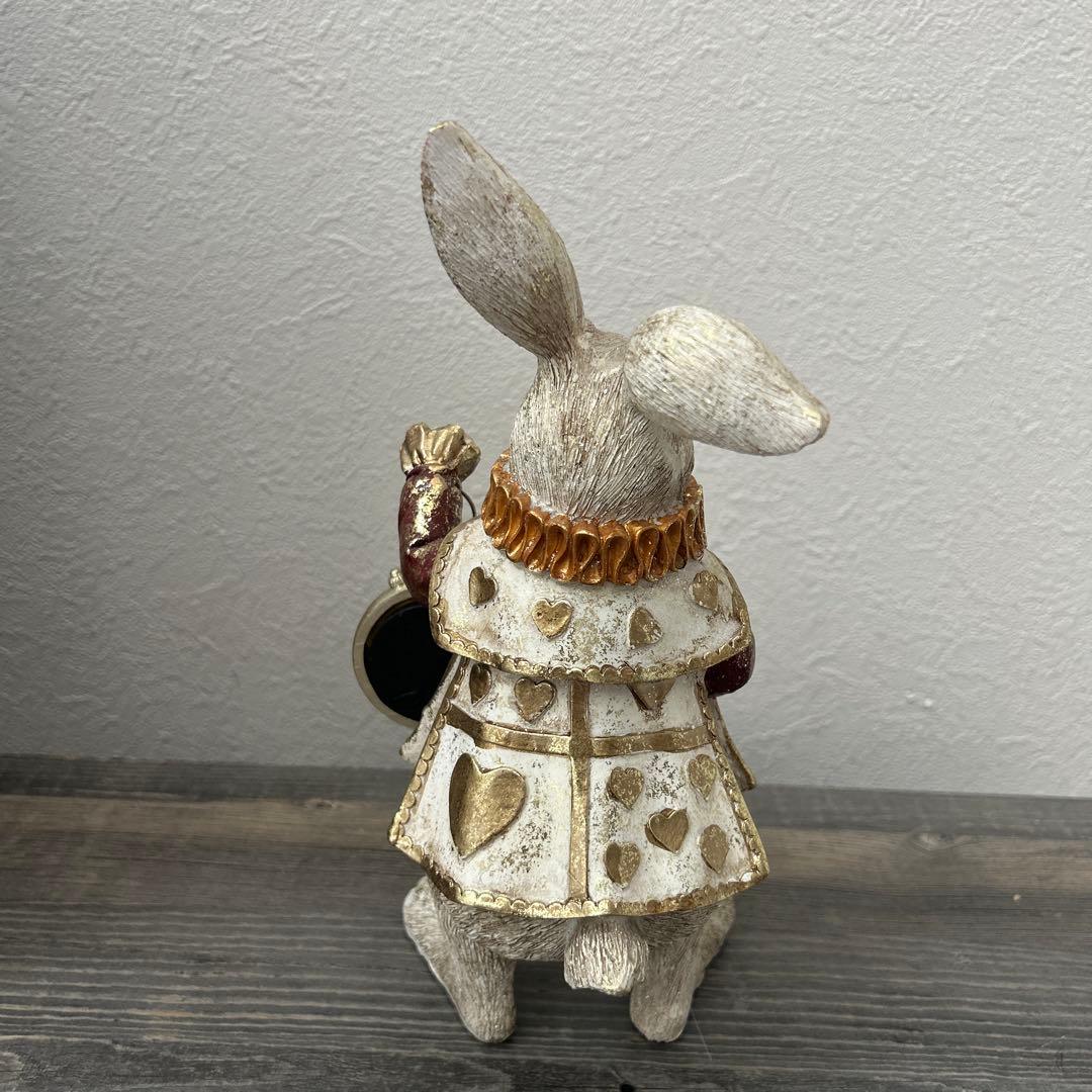 【とも】ウサギの置物 懐中時計付き　2体セット