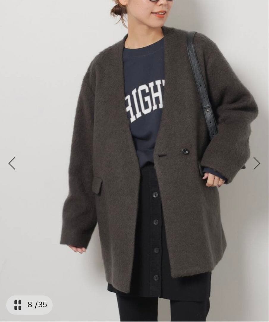 24AW relume ウールモヘヤミックスノーカラージャケット　ブラック