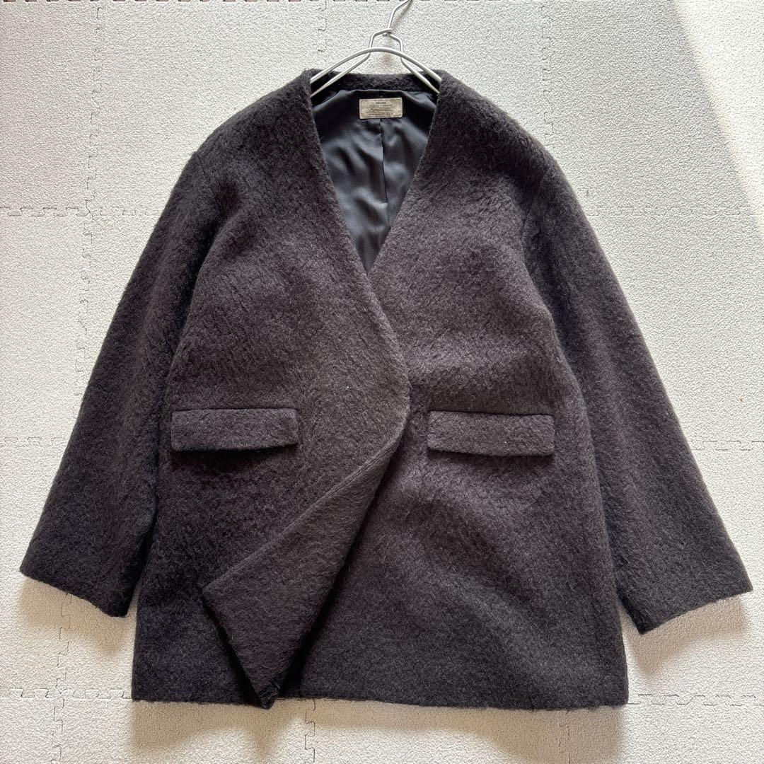 24AW relume ウールモヘヤミックスノーカラージャケット　ブラック