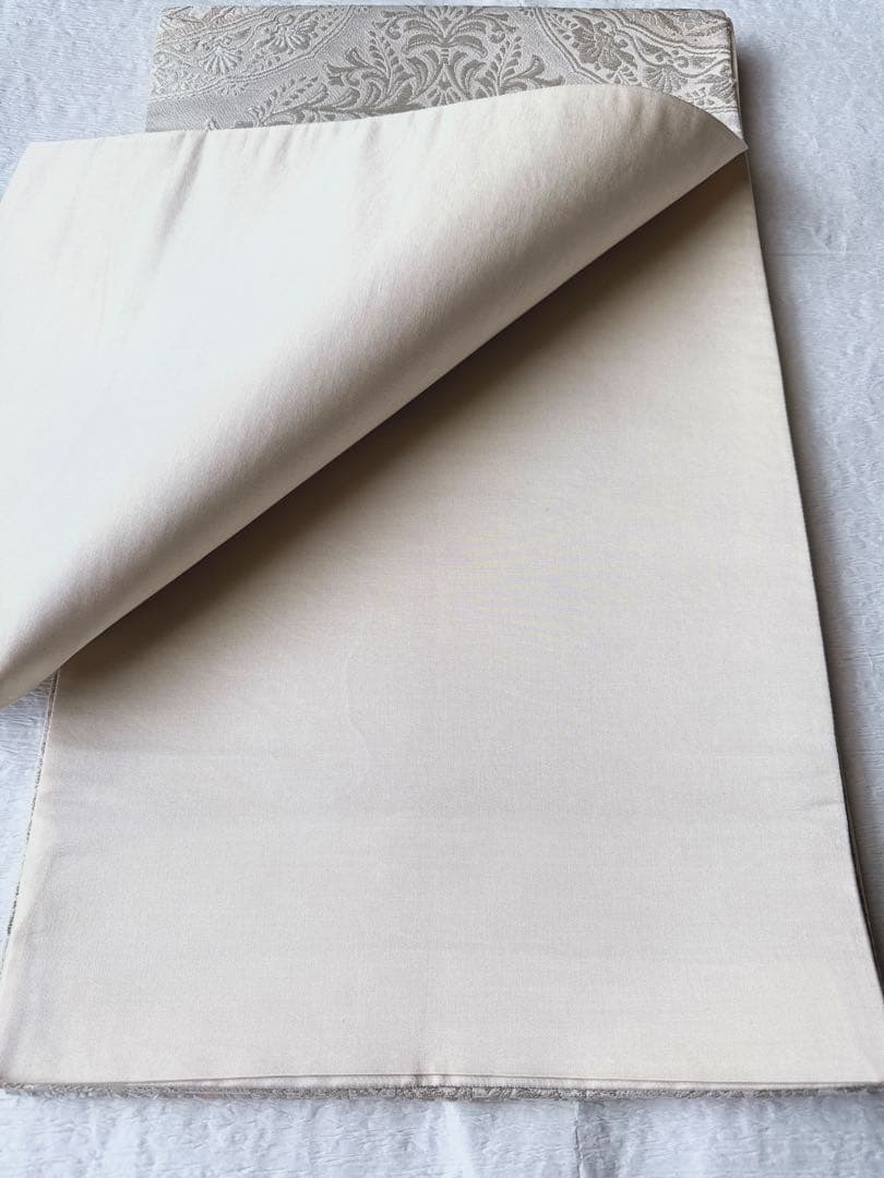 【訳あり特別価格】　正絹　袋帯　六通柄　正倉院華文　アラベスク　銀糸