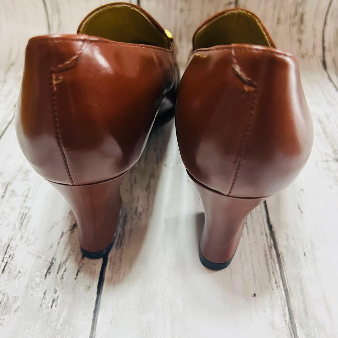 Yves Saint Laurent スエードとレザーブラウンローファー23㎝