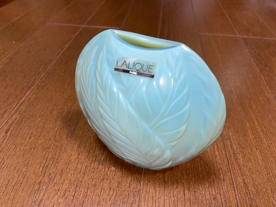 LALIQUE フランス　青緑色 花瓶
