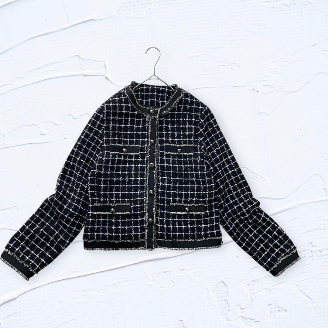 美品✨M フェンネル ツイードジャケット ノーカラージャケット FENNEL