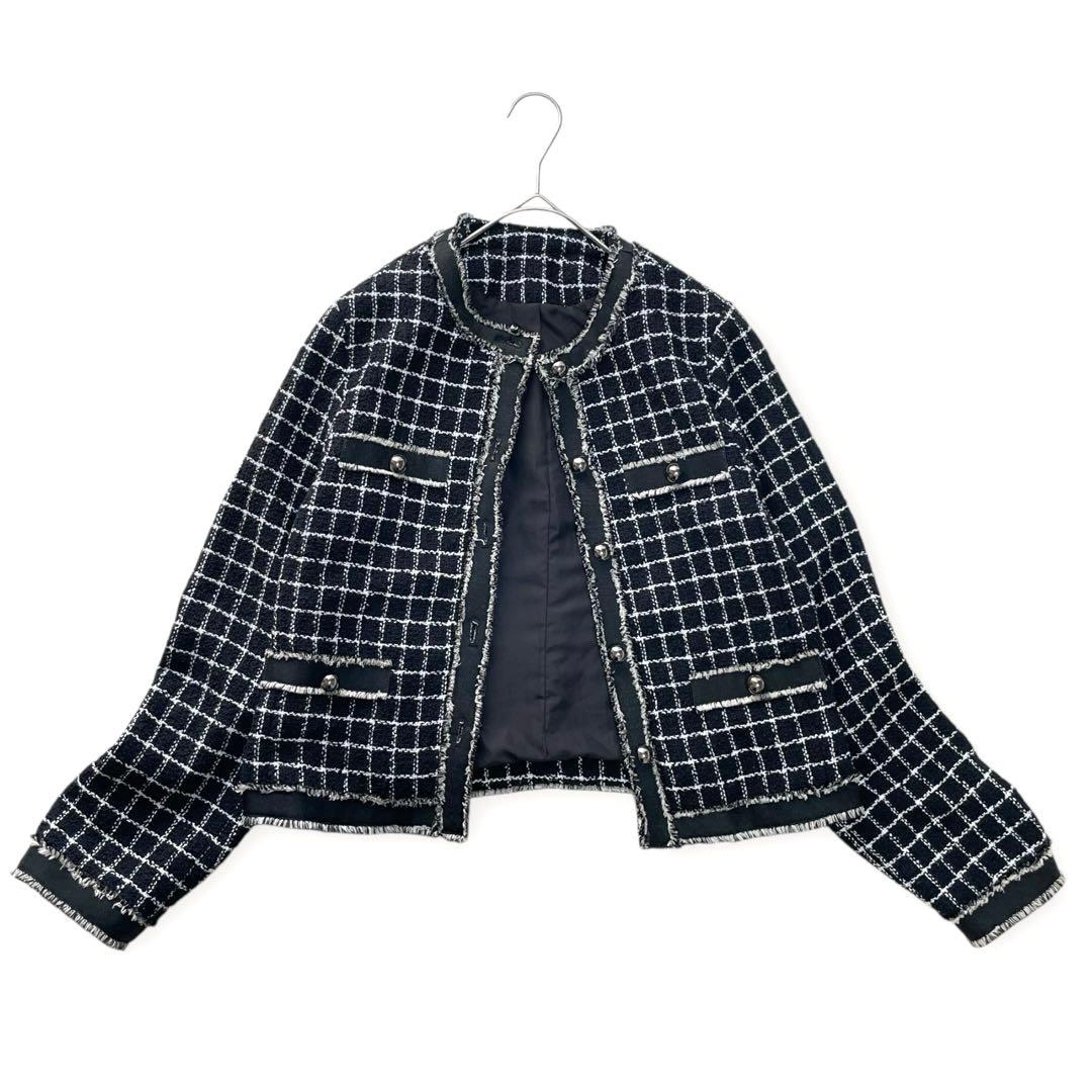 美品✨M フェンネル ツイードジャケット ノーカラージャケット FENNEL