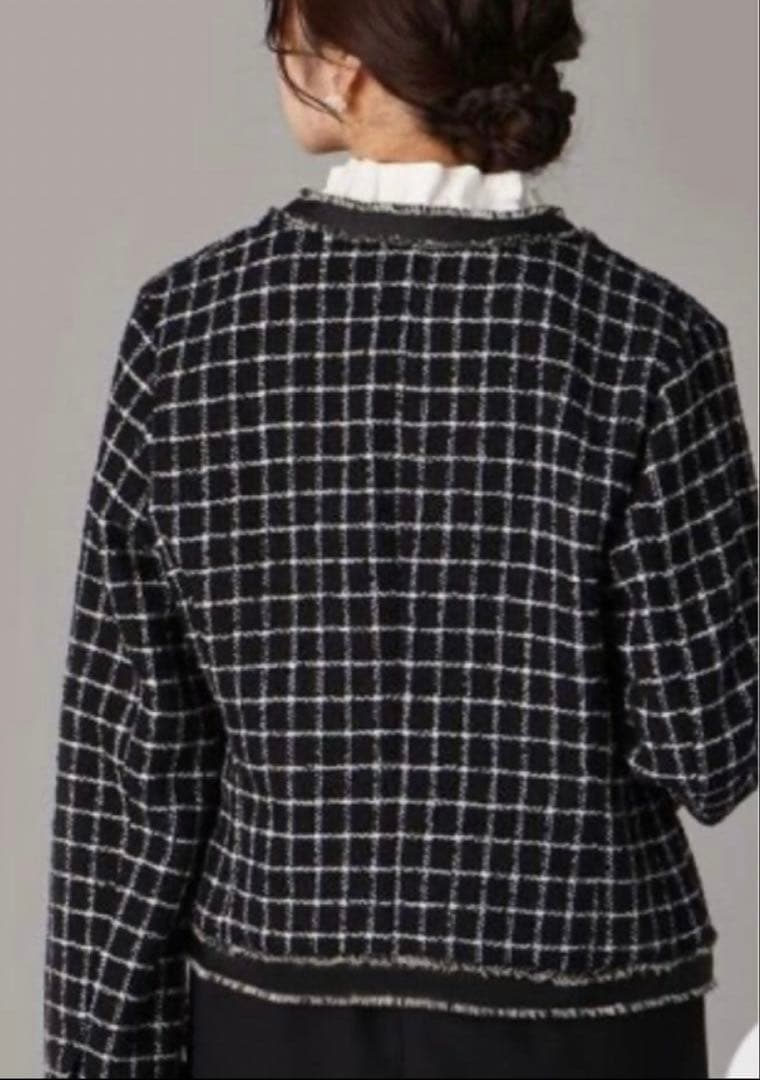 美品✨M フェンネル ツイードジャケット ノーカラージャケット FENNEL