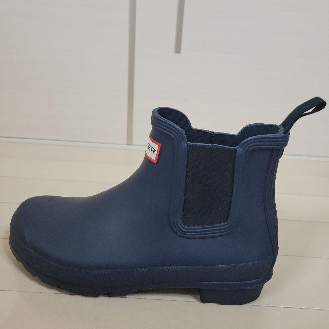 ☆超美品☆HUNTER ネイビー ショートラバーブーツ　２５cm