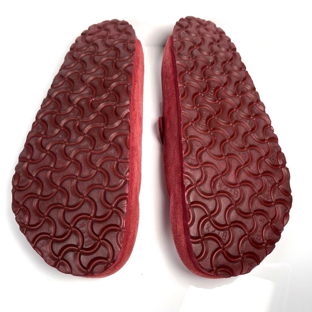 【美品】ビルケンシュトック 39 ボストン サンダル スエード マルーン