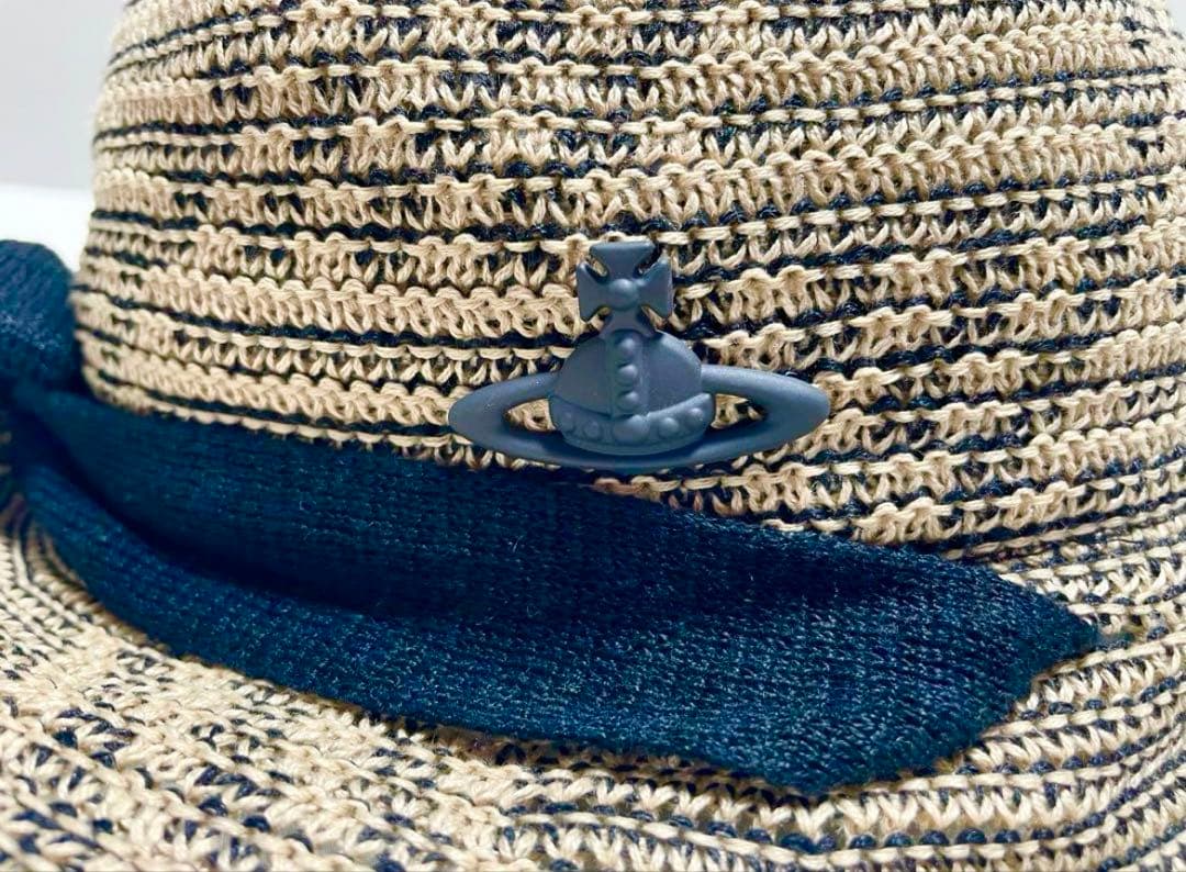 《新品》ヴィヴィアンウエストウッド　リネンサーモジャカード　リボンハット