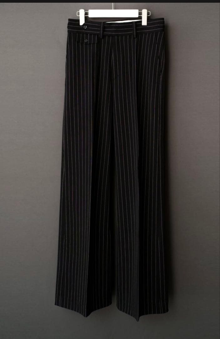 SHIKITARI STRIPE FLARE SLACKS 【BLACK】M