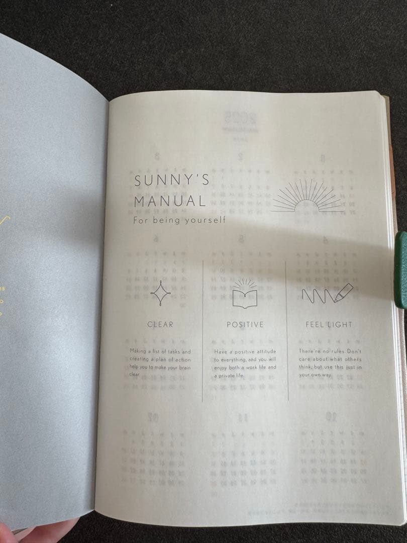 SUNNY スケジュール帳 ベージュとグリーン