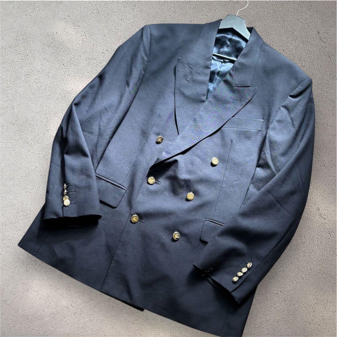【極美品✨】Burberry 紺ブレ 金ボタン ダブル シャドウホース XL相当