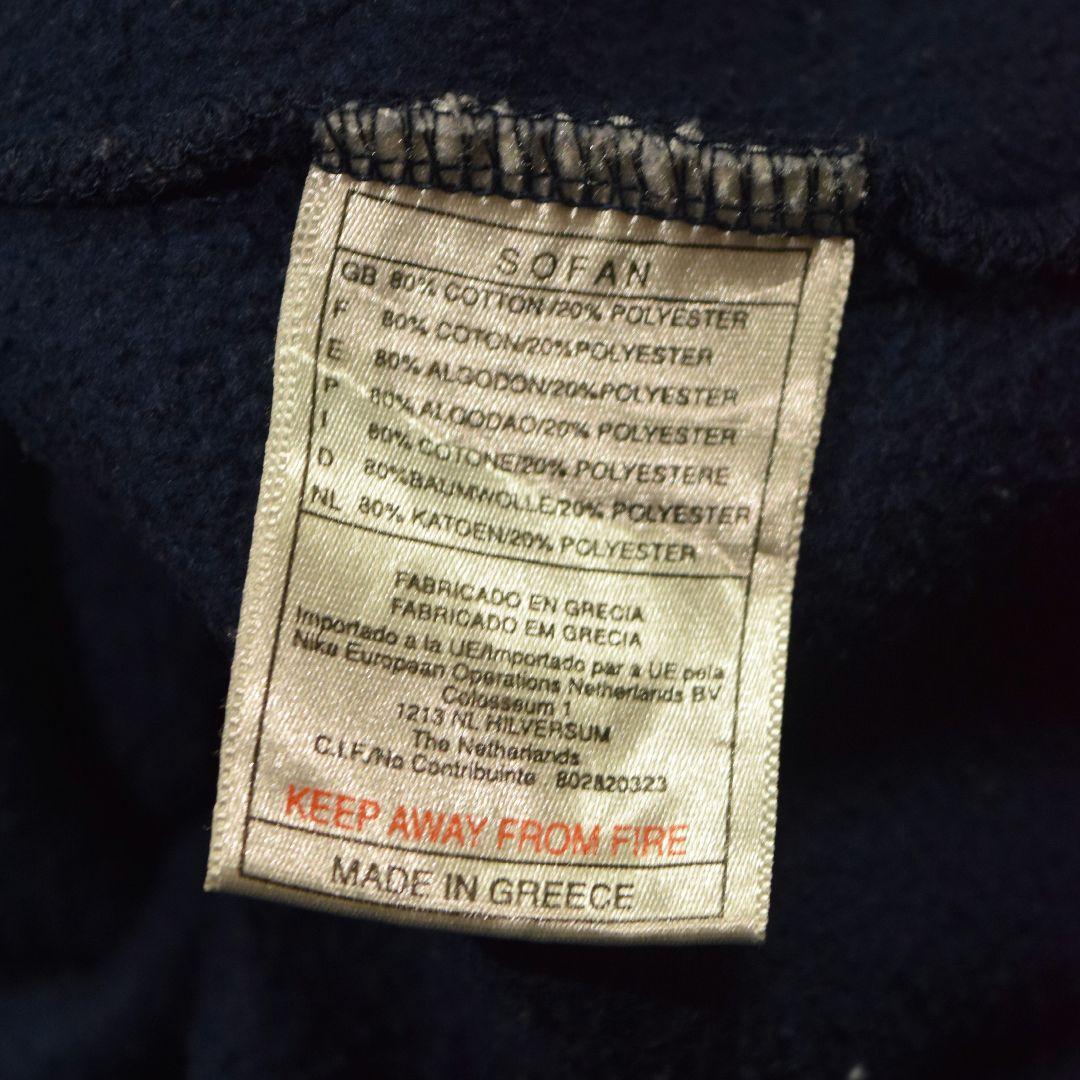 ​【希少・ギリシャ製】90s NIKE スウェット 刺繍ロゴ ネイビー XL