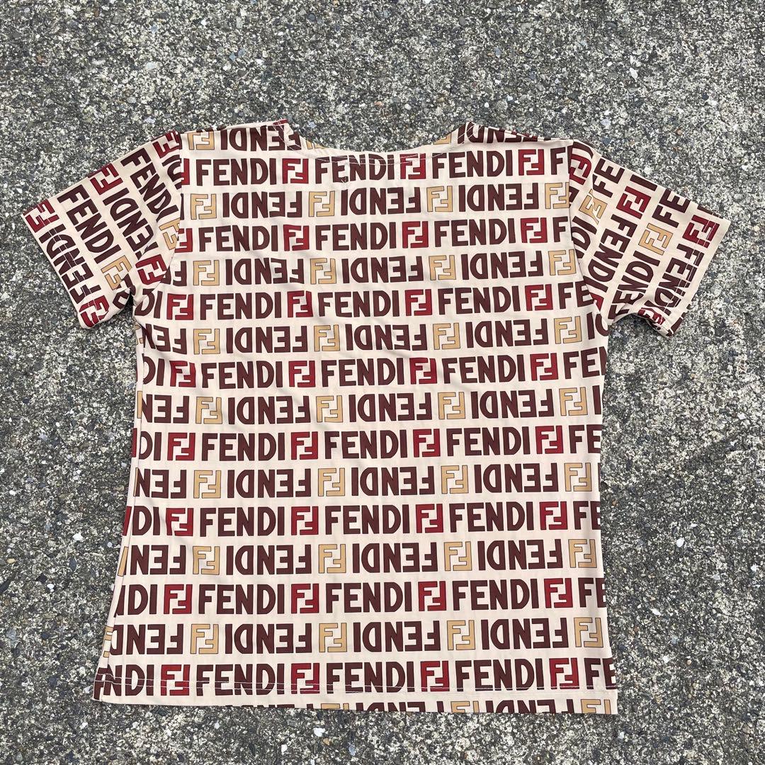 90’s FENDI 総柄　オールドロゴ　Tシャツ