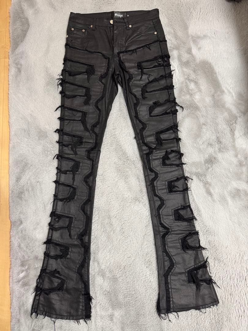 GUAPI レザーフレアパンツ 28