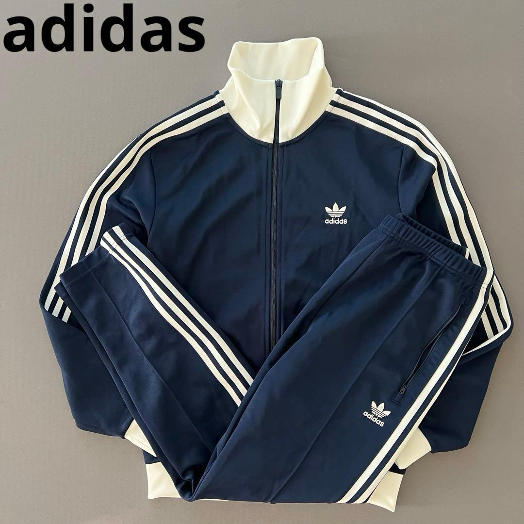 adidas アディダス　ベッケンバウアー　セットアップ　紺色　白　メンズ　上下