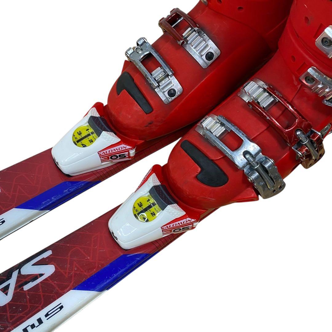 ≪サロモン≫スキー４点セット 板120cm ブーツ 23～23.5cm Jr規格