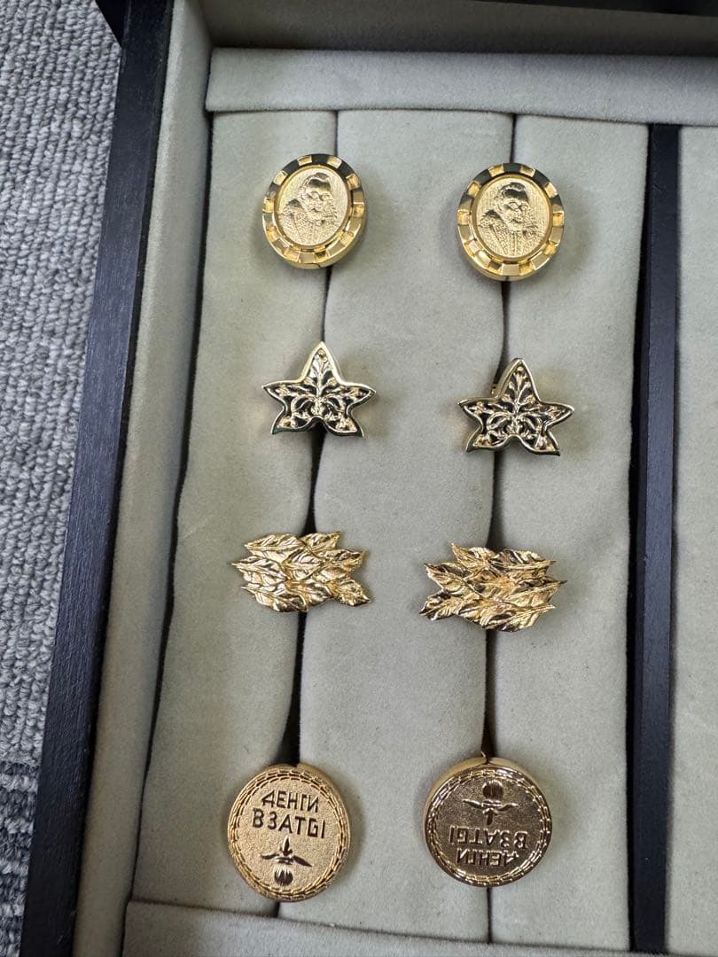 シルバー 金メッキ 925 カフスボタン 12セット