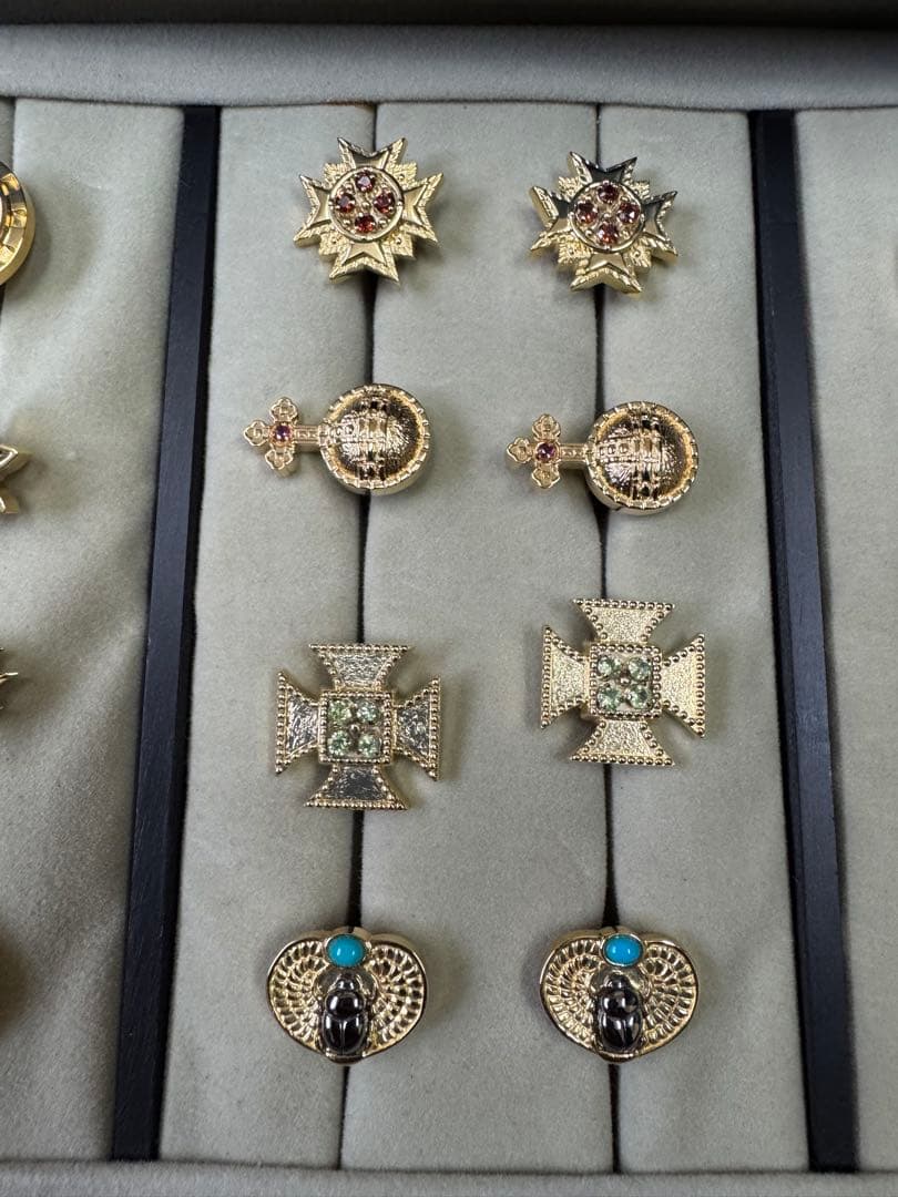 シルバー 金メッキ 925 カフスボタン 12セット