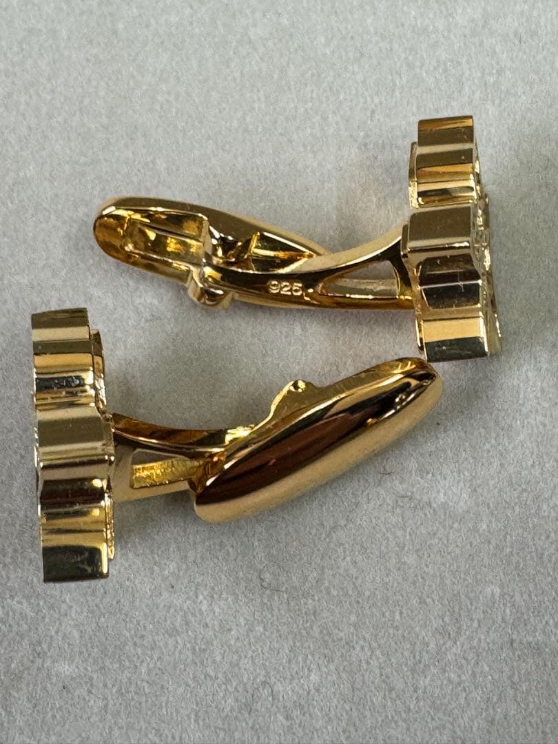 シルバー 金メッキ 925 カフスボタン 12セット