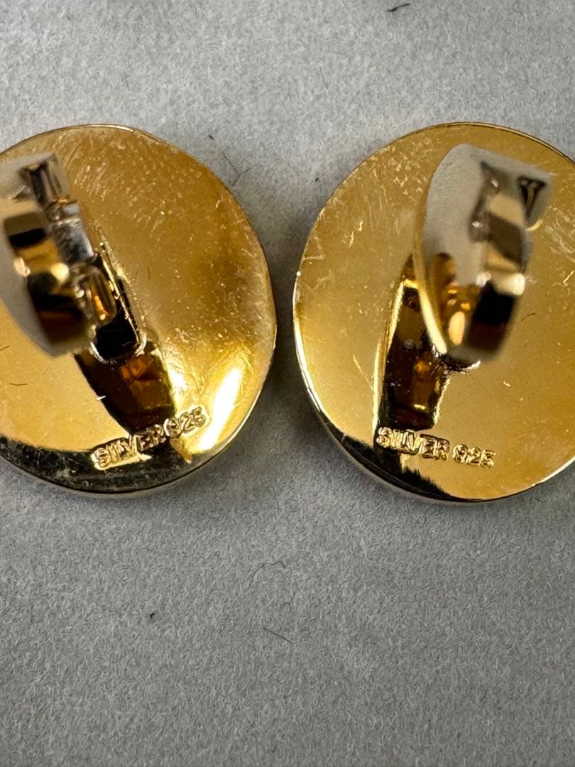 シルバー 金メッキ 925 カフスボタン 12セット