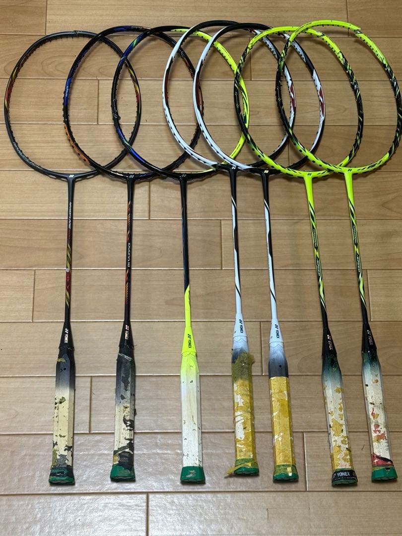 バドミントンラケットジャンク品7本