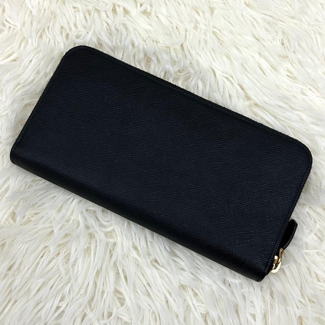 ［極美品］PRADA ハート バイカラー ロゴ ロングウォレット 長財布