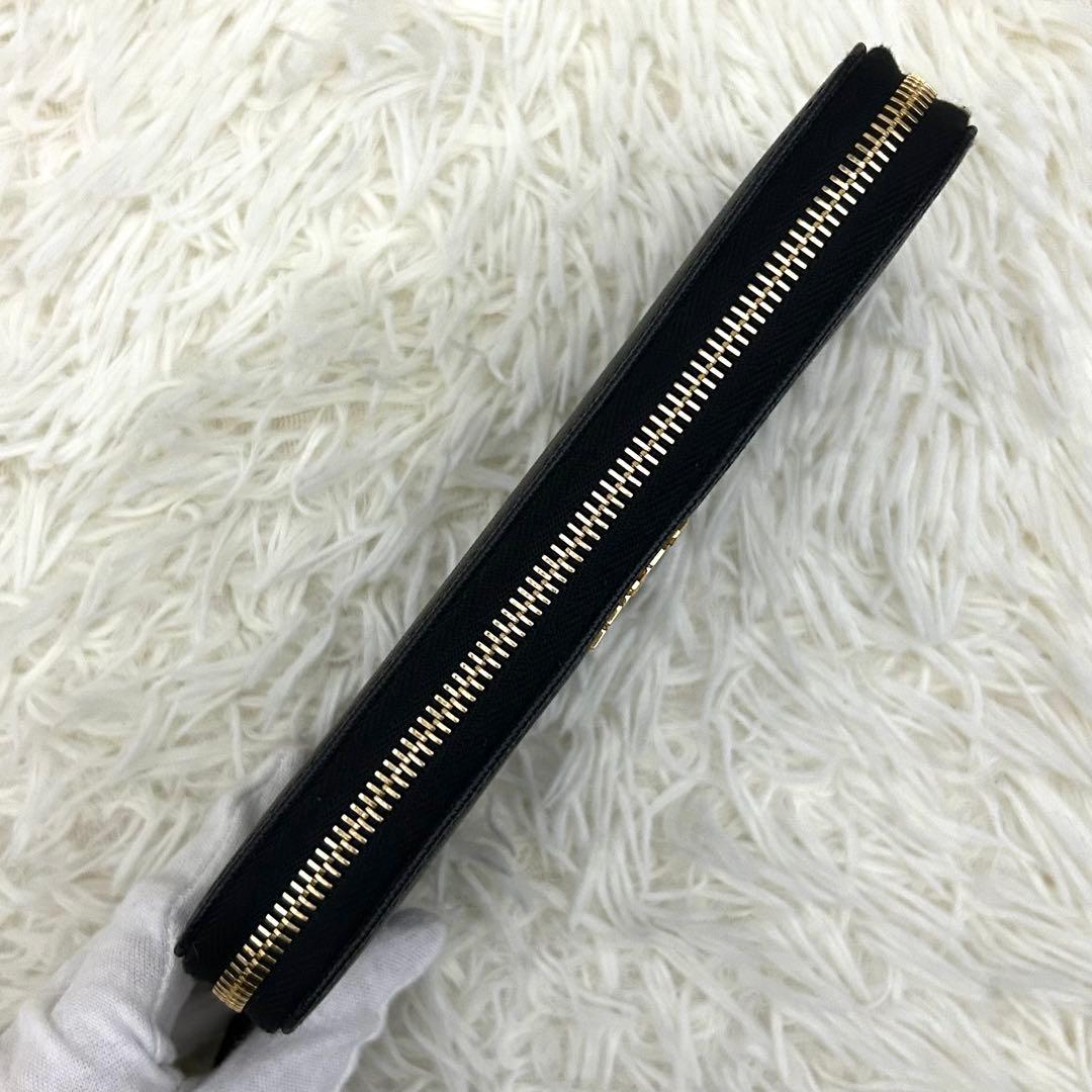 ［極美品］PRADA ハート バイカラー ロゴ ロングウォレット 長財布