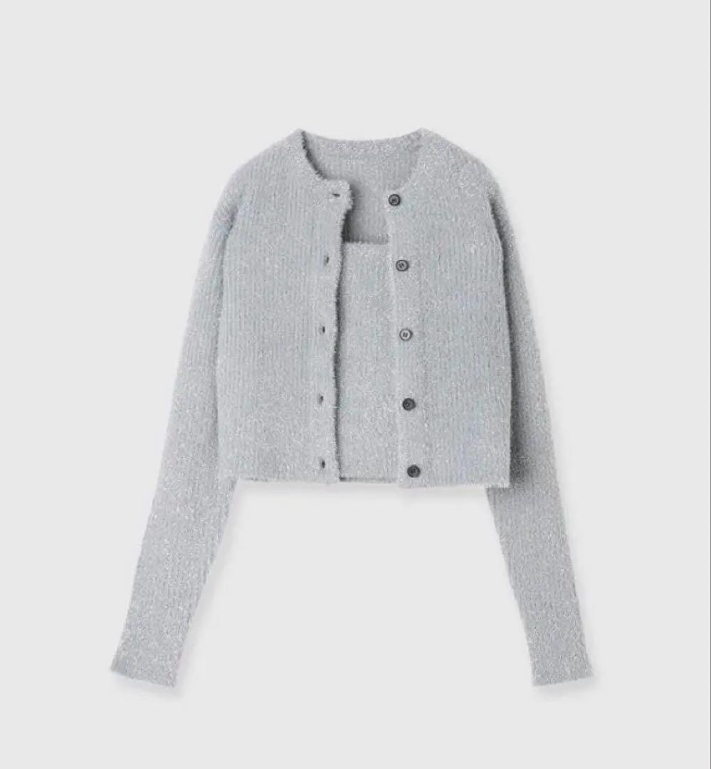 anuans アニュアンス ラメニットアンサンブル 【シルバー】