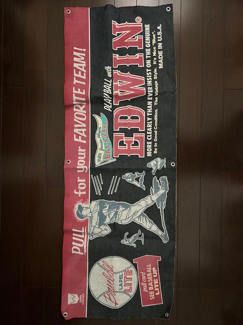 希少　EDWIN エドウィン デニム素材　バナー看板