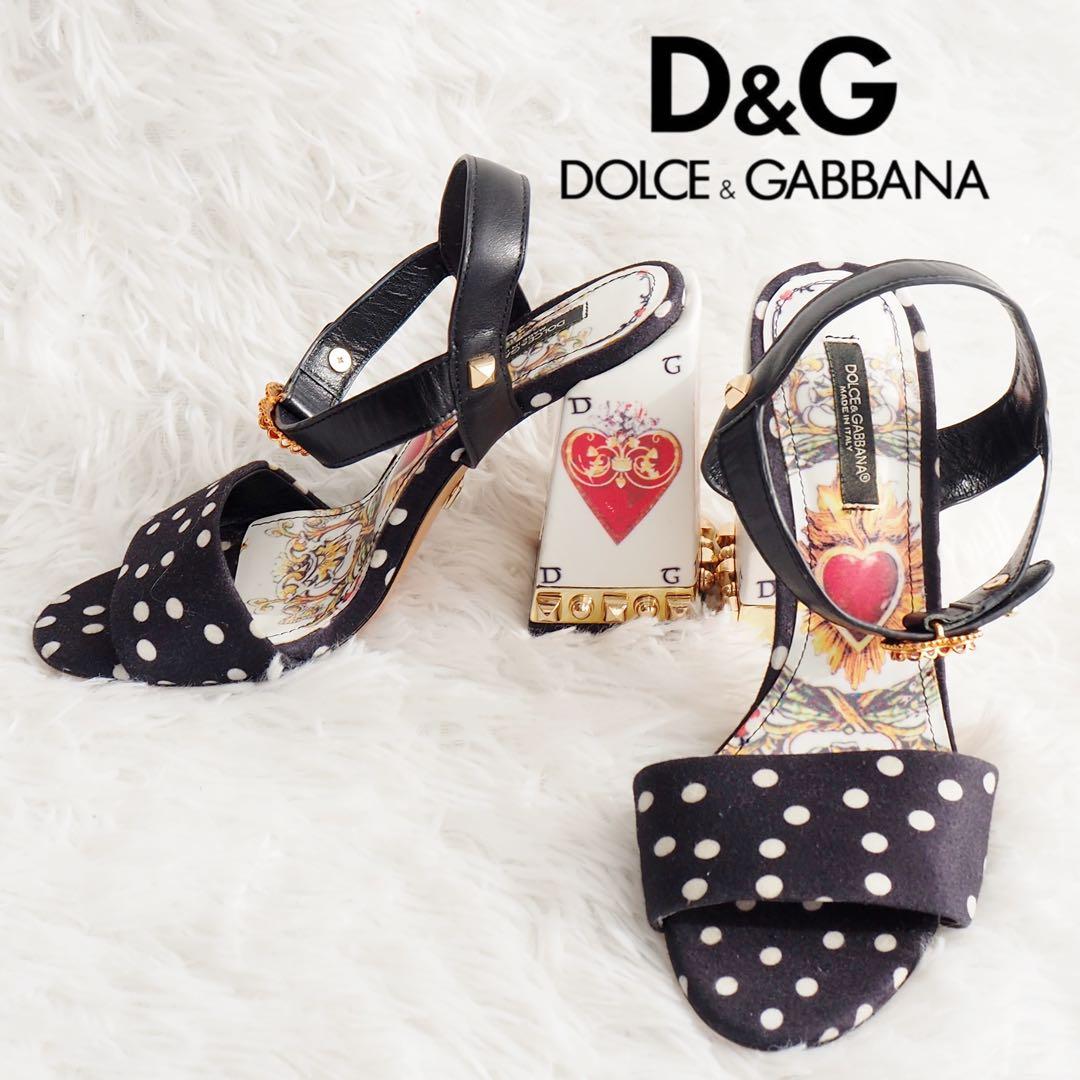 希少✨️ドルチェアンドガッバーナ ミュール サンダル ドット柄 ハート