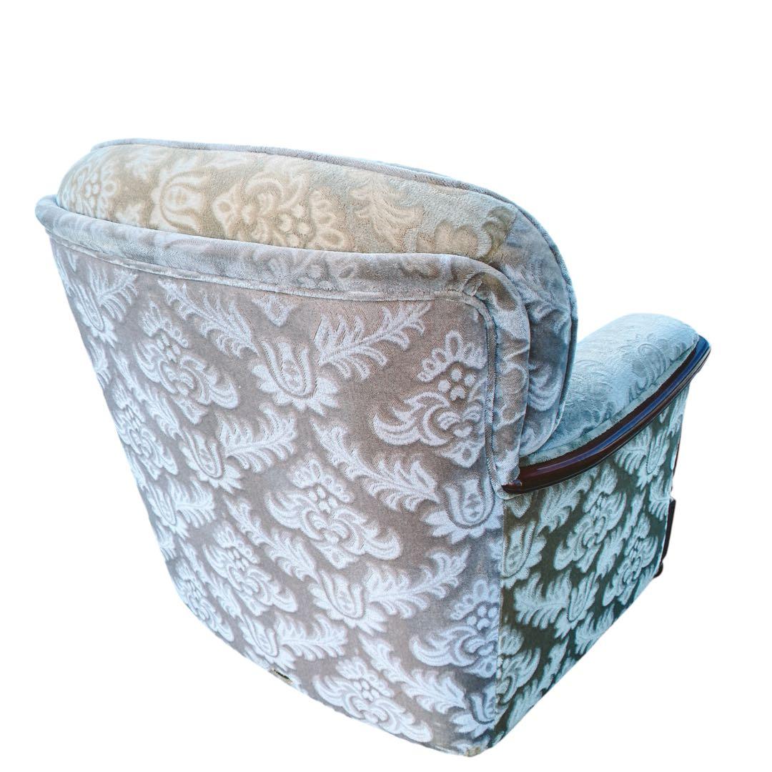 金華山 花柄ベロア　カリモク　ソファ　1人掛け　ヴィンテージ　レトロ